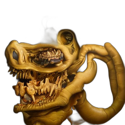 dragon, creature, mask, staff transparent PNG cut-out