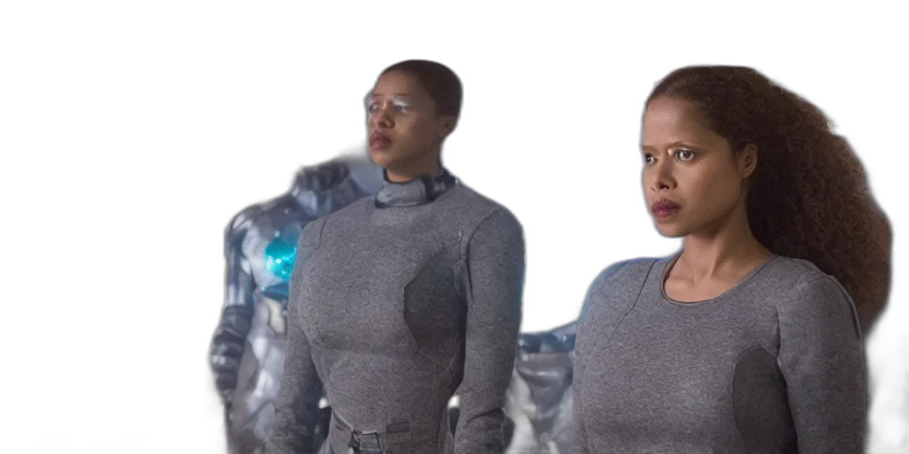 robot, concept art, outer space, wide transparent PNG cut-out