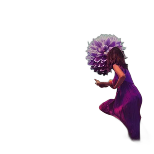 hair, dress, creature, mask transparent PNG cut-out