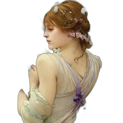 dress, jewelry, staff, crown transparent PNG cut-out