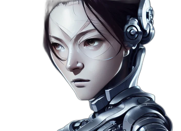 robot, face, cyberpunk, concept art transparent PNG cut-out