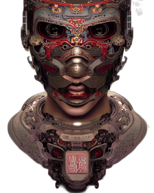 robot, mask, face, cyberpunk transparent PNG cut-out