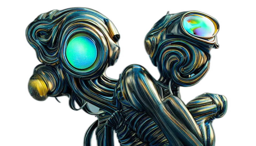 robot, creature, concept art, cyberpunk transparent PNG cut-out