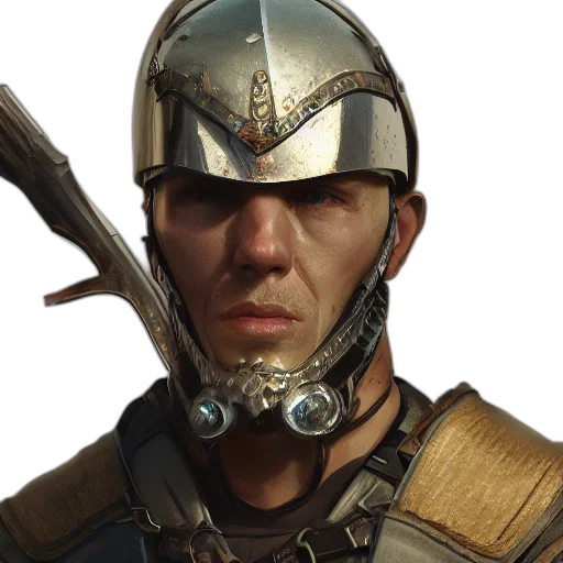 face, sword, staff, hat transparent PNG cut-out