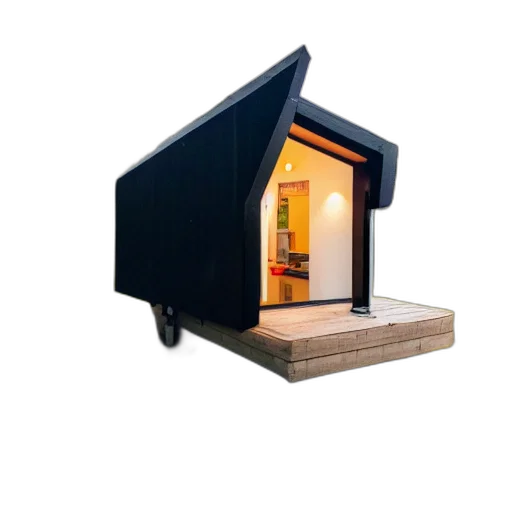 furniture, umbrella, building, 3d render transparent PNG cut-out