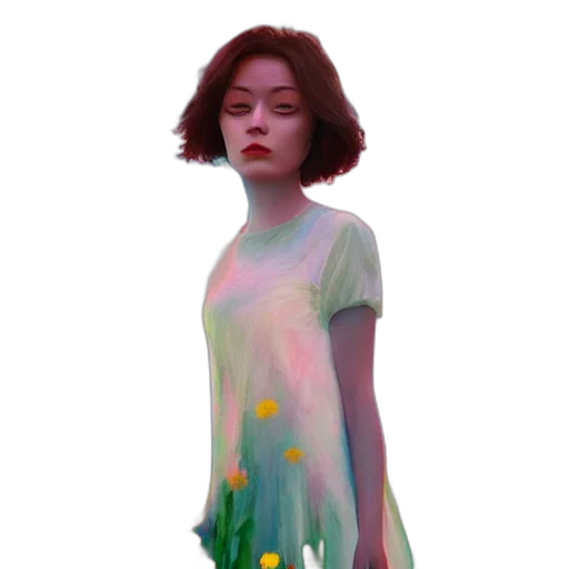 dress, flower, face, jacket transparent PNG cut-out