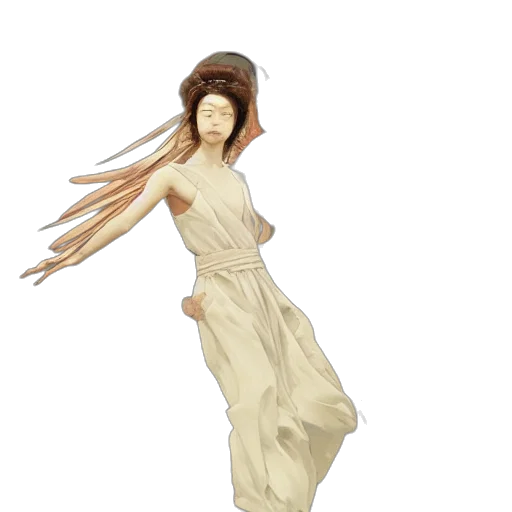 dress, hair, 3d render, concept art transparent PNG cut-out
