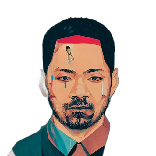 face, mask, staff, pixel art transparent PNG cut-out