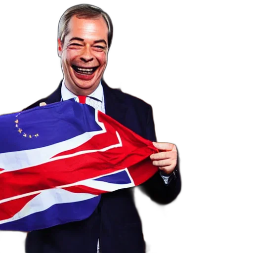 nigel, farage, laughing, holding transparent PNG cut-out