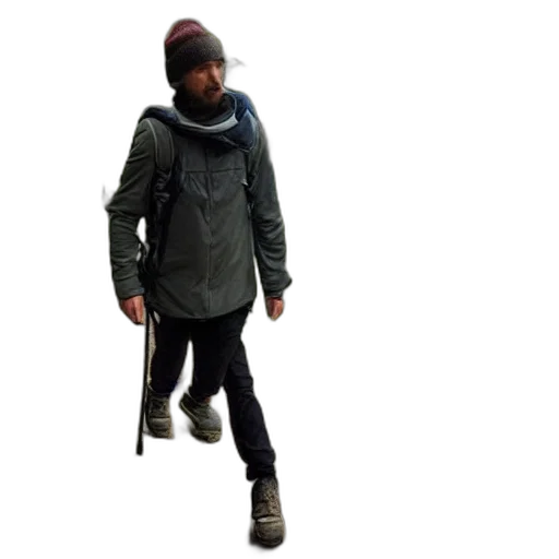 jacket, staff, umbrella, weapon transparent PNG cut-out