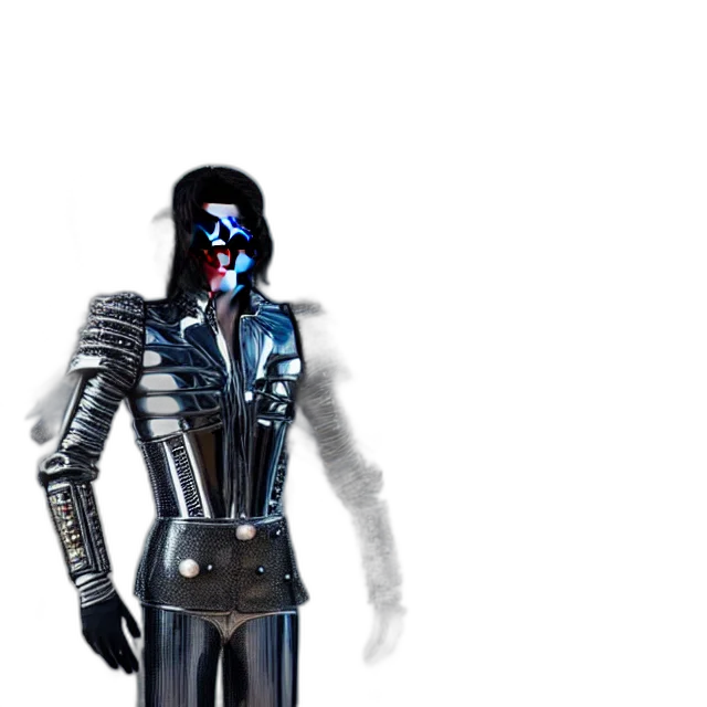 robot, mask, jacket, staff transparent PNG cut-out