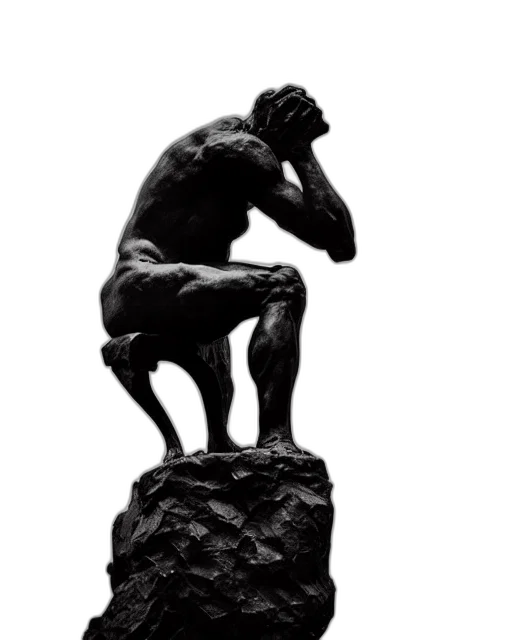 photorealistic, thinker, auguste, rodin transparent PNG cut-out