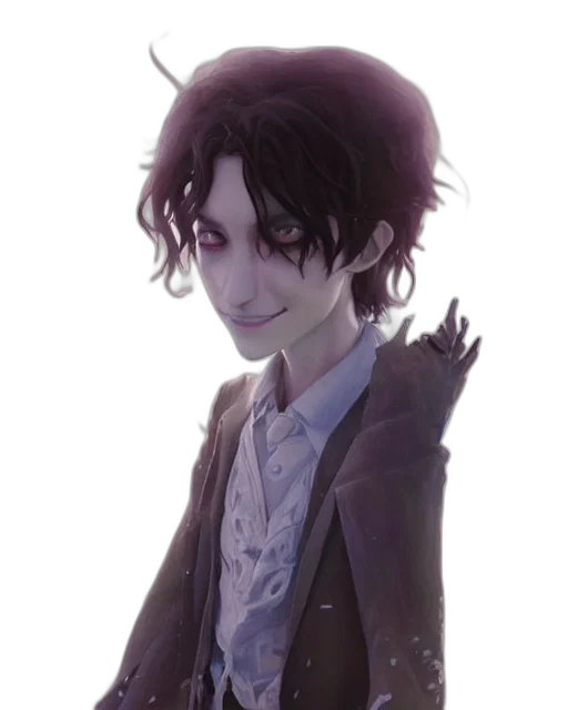jacket, staff, face, creature transparent PNG cut-out