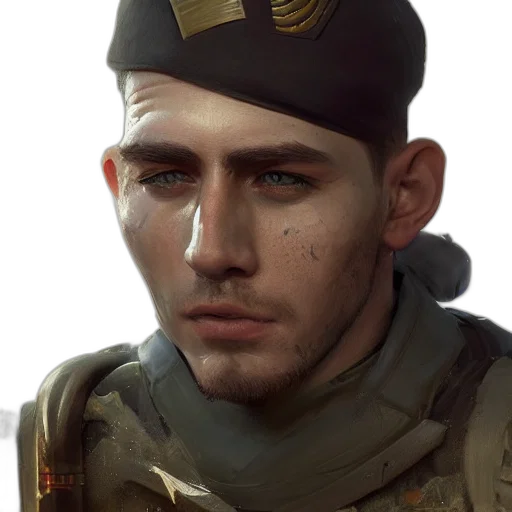 face, hat, staff, weapon transparent PNG cut-out
