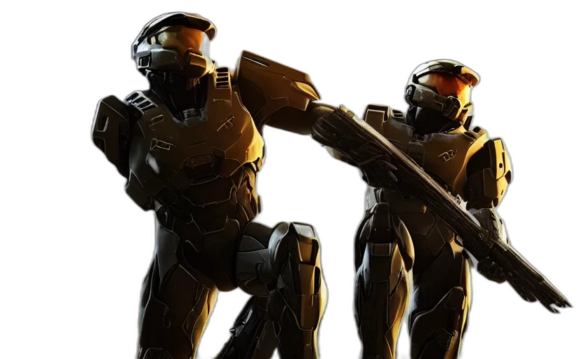 robot, concept art, 3d render, golden transparent PNG cut-out