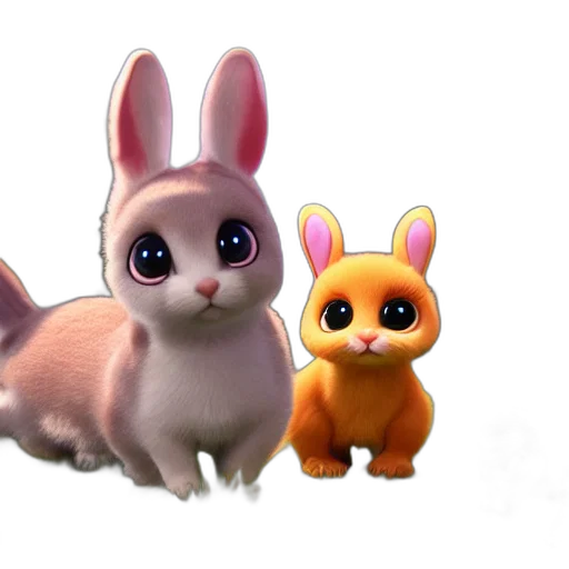 animal, 3d render, concept art, photorealistic transparent PNG cut-out