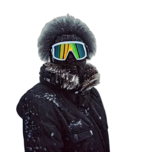 jacket, hat, mask, face transparent PNG cut-out