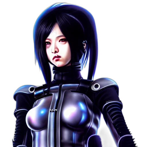 robot, concept art, 3d render, cyberpunk transparent PNG cut-out