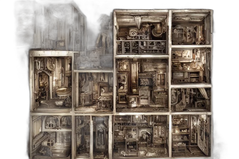 furniture, concept art, comic book art, fantasy art transparent PNG cut-out