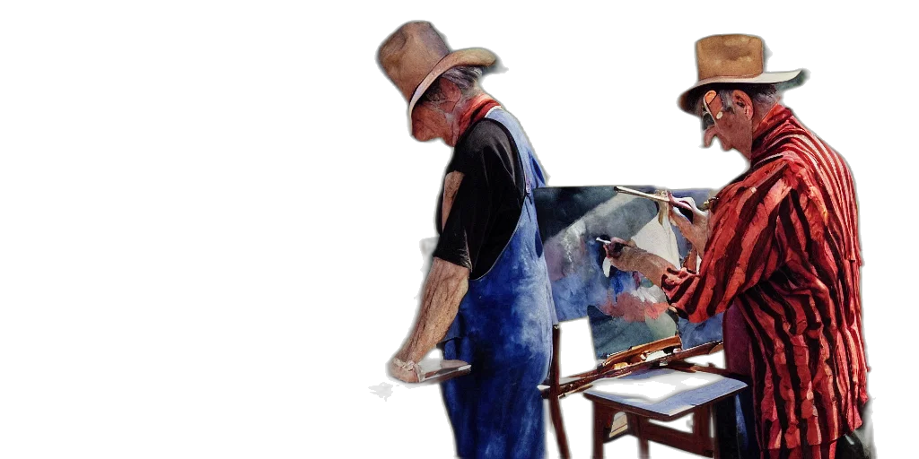 furniture, hat, staff, oil painting transparent PNG cut-out