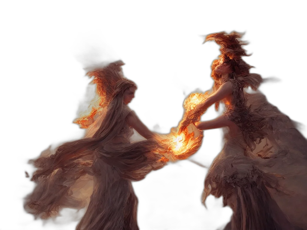 hair, dress, dragon, fantasy art transparent PNG cut-out