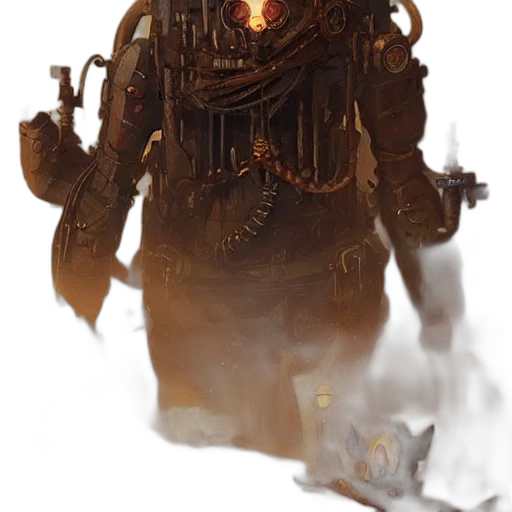 robot, mask, staff, creature transparent PNG cut-out