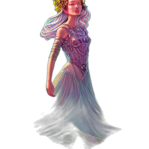 dress, staff, fantasy art, concept art transparent PNG cut-out