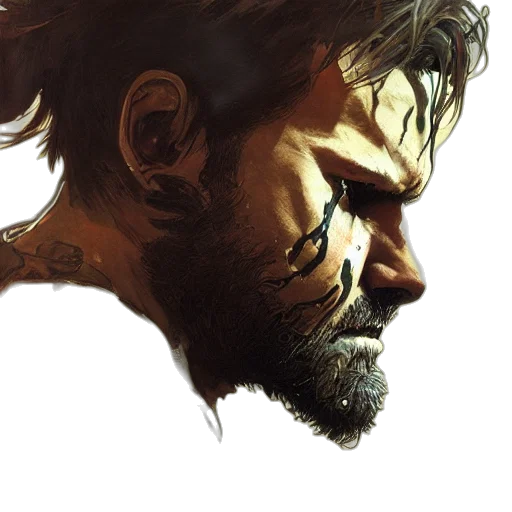 face, concept art, comic book art, photorealistic transparent PNG cut-out