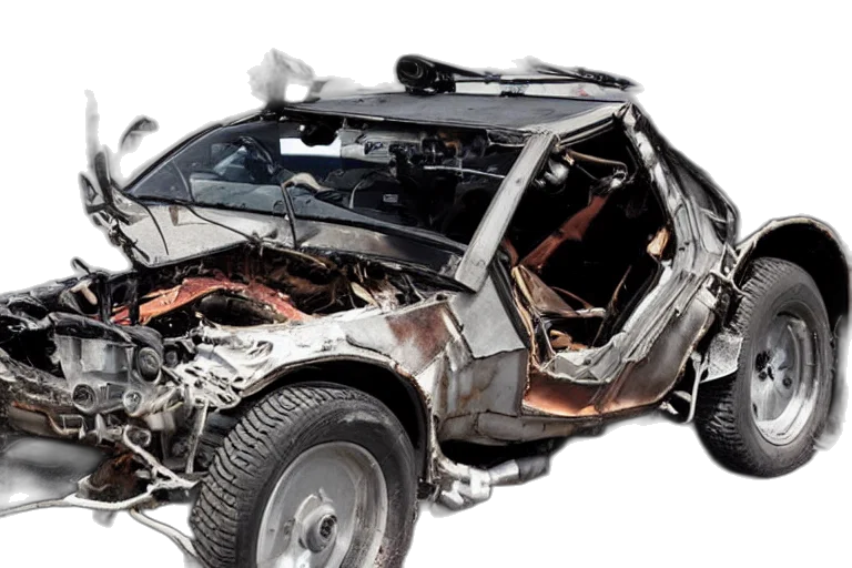 car, damaged, delorean transparent PNG cut-out