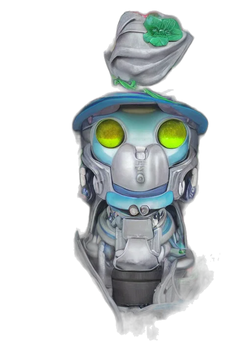 robot, concept art, 3d render, fantasy art transparent PNG cut-out