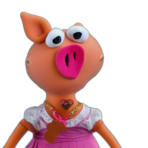 dress, animal, face, 3d render transparent PNG cut-out