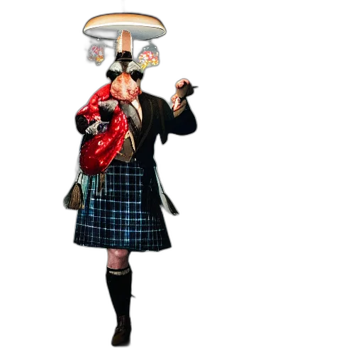 umbrella, hat, staff, jacket transparent PNG cut-out