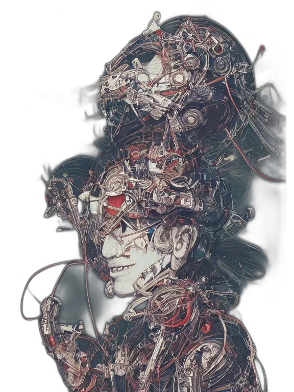 robot, mask, face, crown transparent PNG cut-out