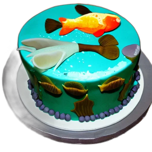 food, 3d render, underwater, fish transparent PNG cut-out