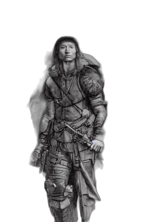 jacket, staff, sword, weapon transparent PNG cut-out