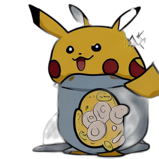 concept art, pikachu, eating, ranch transparent PNG cut-out