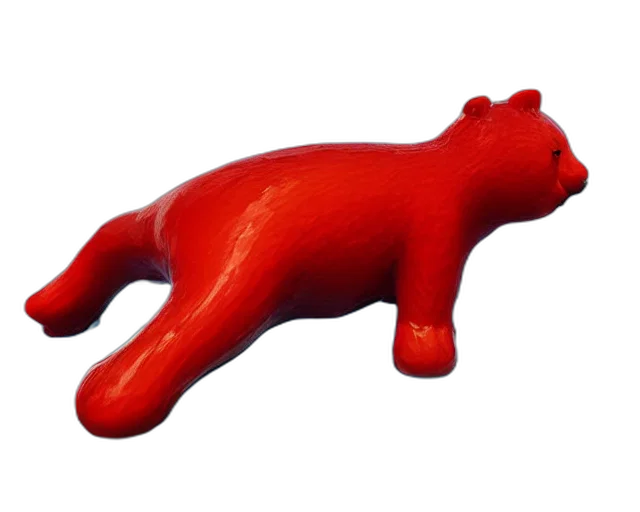 animal, 3d render, photorealistic, red transparent PNG cut-out
