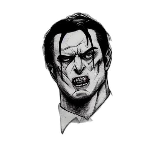 face, mask, creature, comic book art transparent PNG cut-out
