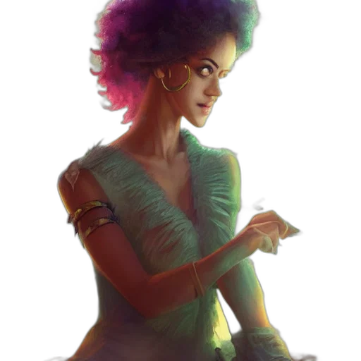 dress, jewelry, staff, concept art transparent PNG cut-out