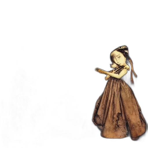 dress, staff, 3d render, concept art transparent PNG cut-out