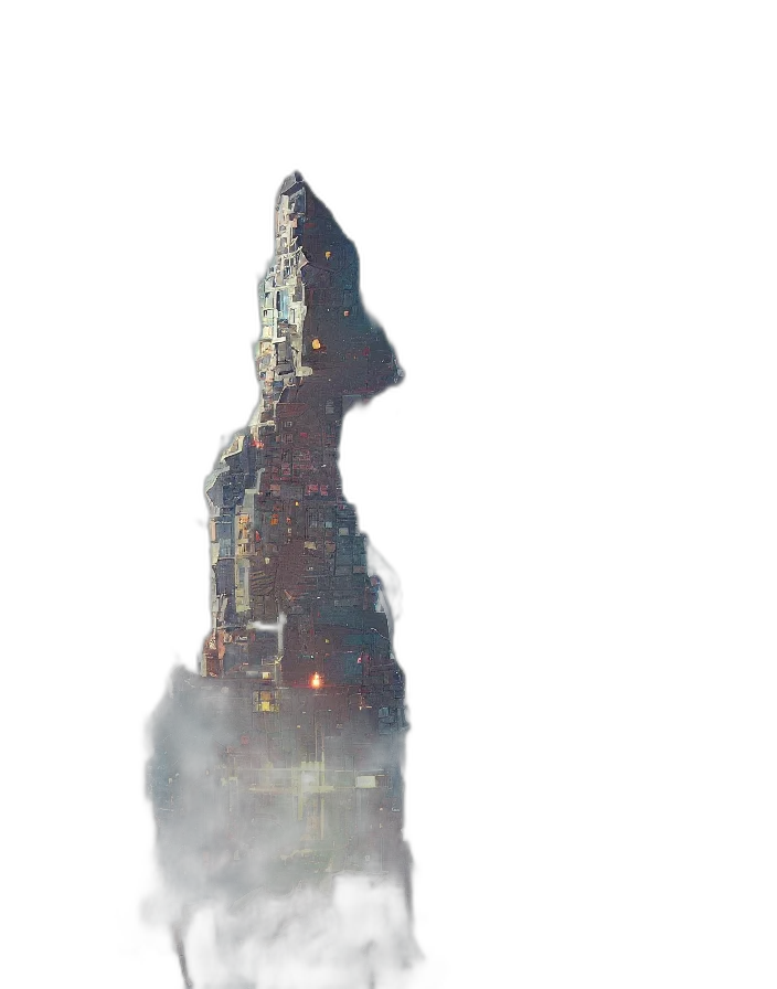 building, sword, robot, crown transparent PNG cut-out