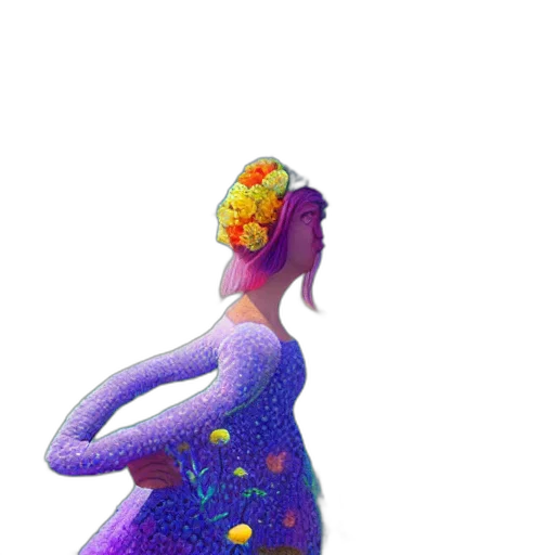 dress, crown, robot, flower transparent PNG cut-out