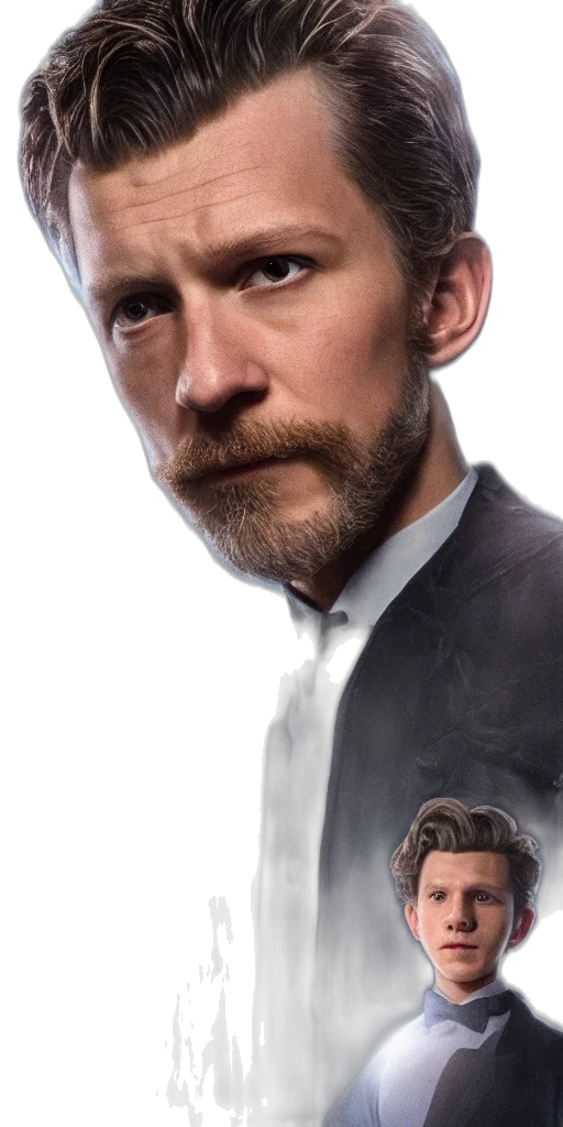 jacket, face, hat, staff transparent PNG cut-out