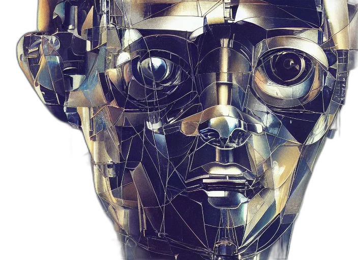 robot, mask, face, cyberpunk transparent PNG cut-out