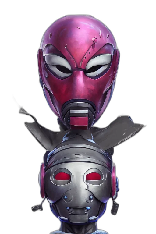 mask, robot, concept art, 3d render transparent PNG cut-out