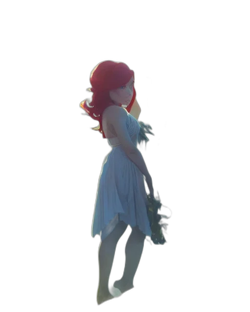 dress, staff, creature, robot transparent PNG cut-out