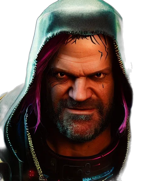 jacket, face, mask, cyberpunk transparent PNG cut-out