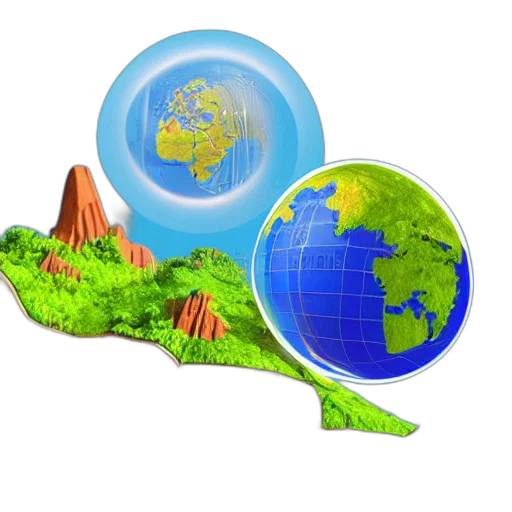 3d render, concept art, vector, globe transparent PNG cut-out