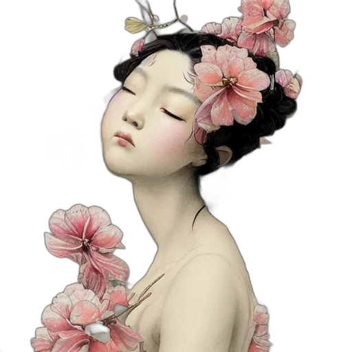 flower, photorealistic, oil painting, watercolor transparent PNG cut-out