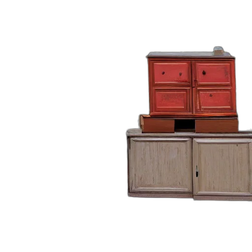 furniture, 3d render, red, earth tones transparent PNG cut-out